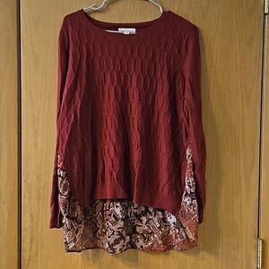 Burgundy Sweater with under lay